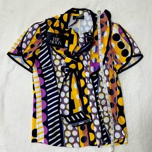 Colorful collar blouse